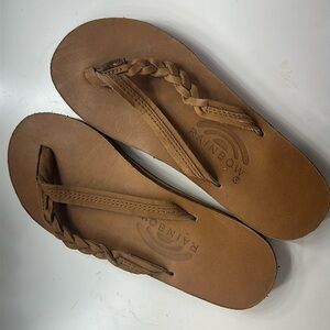 Rainbow leather flipflops BNWOT